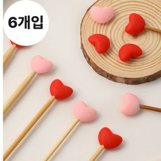 하트 대바늘마개 뜨개질마개 뜨개바늘 뜨개실 마커 실리콘, 6개