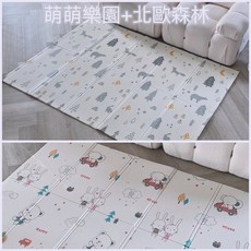 Baby童衣 寶寶可折疊爬行墊 嬰幼童居家遊戲墊 泡沫防撞防跌地墊, 萌萌樂園+北歐森林