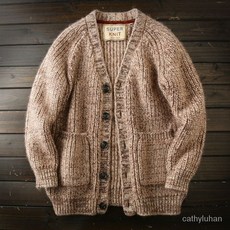 優選大碼針織外套男重磅毛衣!意大利設計秋冬針織開衫加厚毛衣外套