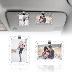 1797 2팩 드라이브 세이프 I LOVE 러브 You CLIP 클립 자동차 바이저 사진 홀더 프레임 마그네틱 아크릴 디스플레이 수평 수직 핏 폴라로이드 지갑 사이즈 8.9 x