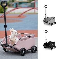 꿈꾸는비 반려동물 이동장 카트 쇼핑카트, 블랙