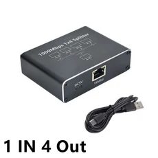 1000Mbps 이더넷 분배기 1-4 기가비트 RJ45 어댑터 1입력 4출력 LAN 인터넷 네트워크 (노트북 컴퓨터 등), 01 1 IN 4 Out
