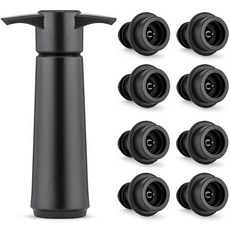 8개의 PCS 와인 진공 스토퍼 최대 7일 동안 와인을 신선하게 보관하세요 - 펌프 및 세이버 재사용 가능 병용 에 포함되지 않음, 1 Pump+8 Stoppers, Black