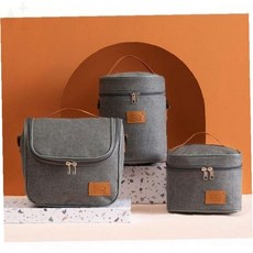 휴대용 사각 보냉백 직장인 점심 도시락 가방 캠핑 나들이 피크닉 여행 야외활동, 1개