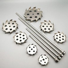 가이드 구멍이 있는 스테인리스 스틸 톱니 타입 분산 교반 디스크 패들 SUS304 1 세트, 10 5cm disk with rod