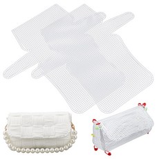 6개 자수용 플라스틱 메쉬 캔버스 시트 (흰색 336x358x1mm), 하얀색