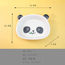 DFMEI 兒童密胺竹纖維餐具套裝寶寶奶牛造型飯碗兒童吃飯分隔盤禮品輔食, 1個, 30286熊貓碗:如圖