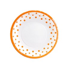 파티쇼 NEW 라인 도트 접시 6개입 생일 파티 셀프 홈파티 테이블 장식 피크닉 소품, 18cm, 오렌지