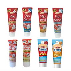 CIAO 貓咪零食 管狀肉泥 鮪魚口味 添加乳酸菌 方便餵食, 80g, 6個, 綜合口味組