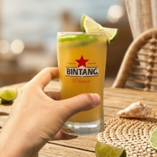 빈땅 맥주잔 컵 유리 인도네시아 발리 전용잔 미니잔 bintang beer 24cl, 1개