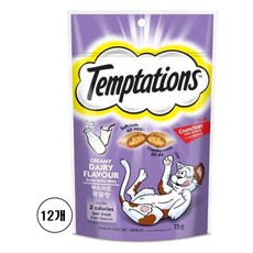 템테이션 고양이 간식 닭, 부드러운 우유맛, 75g, 12개