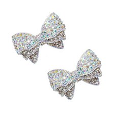 [ 977658 ] MLAVXCC 1쌍 핸드메이드 라인스톤 보우 슈즈 클립 신발 장식 신부 웨딩 파티 가죽 라인스톤