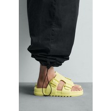 ZARA RUBBERISED DOUBLE-STRAP SANDALS - Yellow 2716/720/250