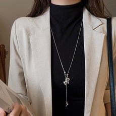 Golicc 小馬珍珠項鍊 秋冬毛衣鏈配飾, 1個, 碎冰冰小馬項鍊