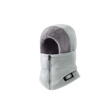 冬季防寒保暖頭套 加厚拉鍊款, 淺灰色, 1個