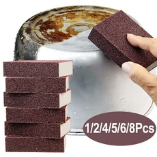 46 Pcs 매직 스폰지 지우개 Carborundum 녹 제거 청소 브러시 Descaling Clean Rub for Cooktop Pot 주방, 6Pcs