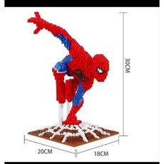 蜘蛛人迷你鑽石積木玩具 益智拼裝模型 30公分高 2011片, 1個, 200511蜘蛛人(2011片), Multicolor