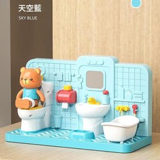兒童過家家小萌熊電子如廁學習玩具, 過家家 一 小熊電子廁所 藍色, 1套