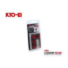 KYO-EI 協永 LEGGDURA RACING 車牌螺絲 汽車機車, 紅, 1個