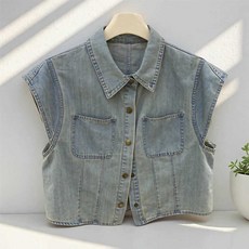 낙원굿즈 청조끼 포켓 데일리 다용도 데님조끼 브이넥