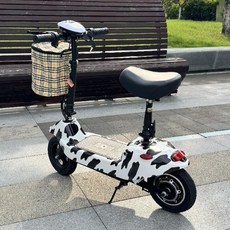 앉아서타는 킥보드 좌식 스쿠터 퀵보드 출퇴근 안장, 10인치 24V 12A 흑백(40-50마일)
