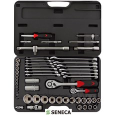 SENECA 56件 1/4" 1/2" 套筒 開口扳手組 工具組 棘輪 六角 手柄 火星套筒, 1個