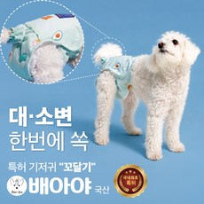 배아야 꼬달기 대변과 소변 모두 잡는 강아지 대소변기저귀 특허받은 Tail-Pipe 기술로 만든 강아지대변기저귀 노령견기저귀추천 반려견소변대변기저귀 꼬리달린 기저귀, XS/S (본품1개+리필패드5장), 스카이민트, 소형, 1세트, 1개입