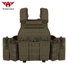 YAKEDA 경량 MOLLE 훈련 조끼 방수 내마모성 찢어짐 야외 1000D, 05 Army green