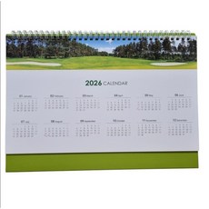 단가인하 프리미엄 무광코팅 2026년 대형 골프 탁상달력 올리브그린, 본상품선택