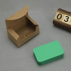모서리 둥근 손글씨 카드 200장 크마스 제작 입체 감사 축하, 1박스, 라운드 코너 다크그린 200장