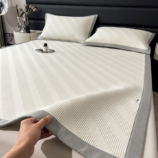 冰絲涼席 90x200cm 可機洗, 米白, 1套