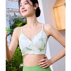 QUEEN YOGA瑜伽服簡約國風蕾絲交叉一體成型BRA透氣吊帶背心小可愛（固定一體杯）