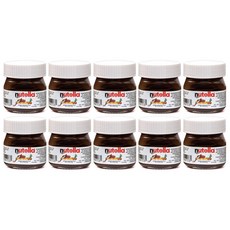 누텔라 헤이즐넛 스프레드 미니글라스 25g 10팩 Nutella Hazelnut Spread Mini Glass 0.88oz, 10개