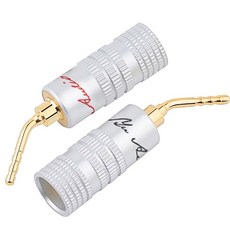 YU AUDIO 簽名版 針式香蕉插頭 2mm 鍍真金 喇叭線接頭 音響 古董喇叭 免焊, 黑色, 1個