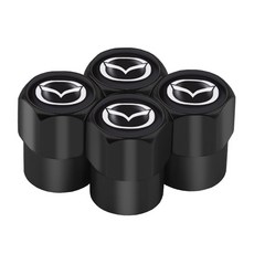 베스토 4pcs 자동차 바퀴 타이어 밸브 캡 로고가있는 스템 케이스 2 3 6 5 Axela Atenza CX CX3 323 엠블럼 액세서리, 검정색