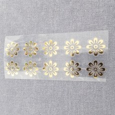 이로나 한복 전사지 전통문양 열전사 스티커 금박 은박 길상문 꽃문양, 1개, 전통 꽃무늬 패턴 -금박1.8cm직경/10개