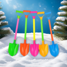 兒童玩雪挖沙工具 不鏽鋼沙灘鏟 戶外玩雪鏟雪玩具, 1個50cm尖頭雪鏟【塑管+塑鏟頭】
