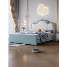 어린이 수납 침대 모던 심플 키즈 침대 남아 여아 공용 패브릭 헤드보드, 1200mmx1900mm, 프레임 3서랍 구조, 단침대9D 라텍스 스프링 매트리스-중간 경도