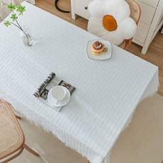 이지몰 감성 테이블보 화이트 식탁보 커버, 1개, 1200x900