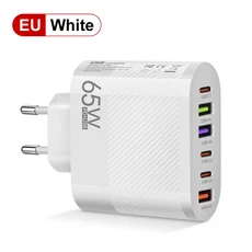 3.1A 6-in-1 3USB 3PD 충전기 삼성 S23용 QC3.0 고속 Xiaomi 휴대폰 EUUSUK 호환 어댑터, 06 881-3A3C EU White