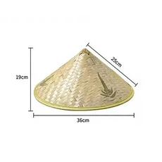 중국 레트로 대나무 어부 모자 수제 직조 빨대 관광 댄스 소품 콘 낚시 햇빛가리개, 01 하얀색
