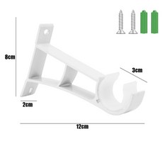 ALUMINUM ALLOY CURTAIN ROD SUPPORT HEAVY DUTY SINGLE METAL CURTAIN FIXING CLIP WITH SCREWS WINDOW HA, White