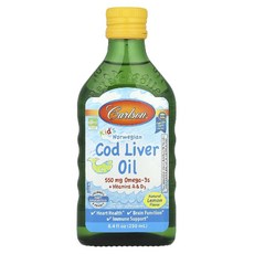칼슨 대구 간 오일 Cod Liver Oil 오메가 피쉬오일 어린이 레몬맛 액상 250ml