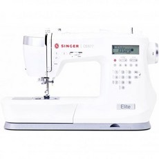 가수 엘리트 CE677 전자 터치 버튼 재봉틀 200 내장 스티치 및 일체형 바늘 감개 (화이트)