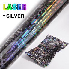 카본랩핑지 자동차시트지 차량용 유광 300cmx50/30cm 고광택 블랙 골드 실버 레드 단조 카본 파이버 비닐 랩 필름 후드용 자동차 스티커용 접착, Laser silver, 30cmX50CM