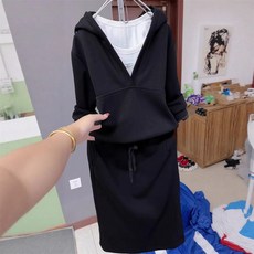 여성투피스 여성세트 후드티 + 롱원피스 맨투맨 티 여성원피스 DFR26031253 57