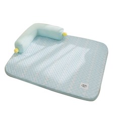 【懶懶喵】寵物冰絲涼墊 寵物睡墊 冰絲涼席, 1個, 卡翠綠-S(45*35cm)