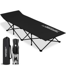 메디플릿 경량 고강도 접이식 아웃도어 캠핑 1인용 야전침대, 블랙