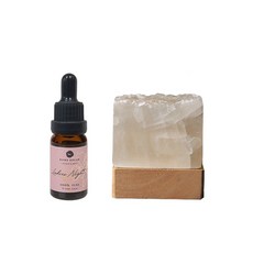 好物良品 摩洛哥透石膏水晶香氛擴香小夜燈禮物盒 療癒小物 聖誕禮物 交換禮物 擴香石夜燈 香氛禮盒, 1個, 微醺之夜