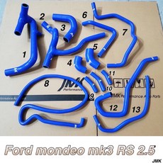 JMK Ford Mondeo MK3 RS 2.5 強化矽膠水管 (13件組), 1個